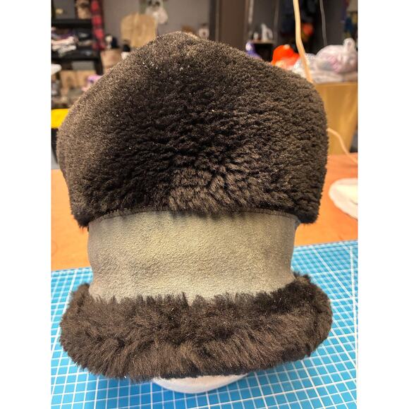 Vintage Black Shearling Ushanka Hat Real Sheepskin Fur Winter Trapper Hat main image 12
